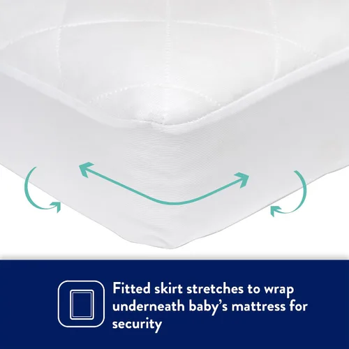 Miniatura 5 de Kolcraft Protector de colchón de cuna impermeable y ajustable, funda protectora de colchón y funda de cama infantil, duradera y cómoda, lavable a