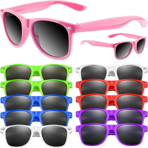 Miniatura 23 de ASTARON Paquete de 12 lentes de sol de fiesta de neón a granel para playa, boda, fiesta, piscina, suministros de fiesta