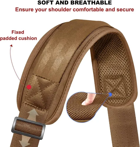Miniatura 123 de ZINZ Correa de hombro universal de 59 pulgadas con almohadilla transpirable fija ultra gruesa, correa de hombro ajustable y resistente para bolsa