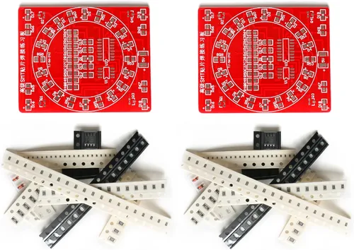 2 unids SMT SMD componente soldadura práctica Junta Rectificadores CD4017 NE555 Soldadura Habilidad Entrenamiento Junta Kit de luz de agua que fluye