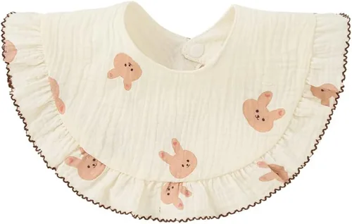 Miniatura 2 de Nishine 4 piezas Baberos unisex para bebé de muselina tipo bandana, baberos giratorios 360 grados de algodón para dentición, alimentación y babeo