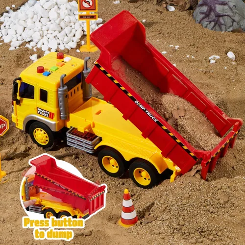 Miniatura 3 de JOYIN Paquete de 3 Juguetes de Construcción - Excavadora, Camión Volquete y Cargadora, Garra Móvil y Elevación Trasera, Juguete de Camión