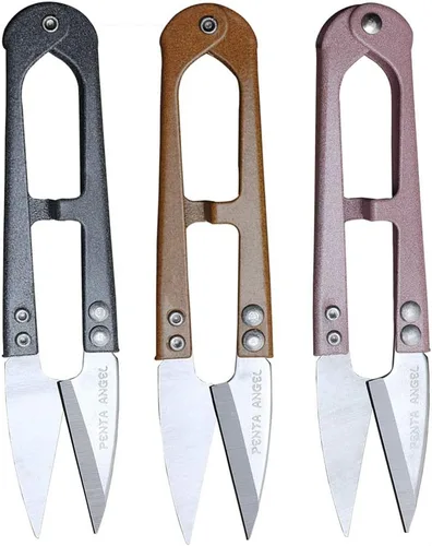 Penta Angel Tijeras de coser de 4.1 pulgadas, tijeras de hilo para recortar, ideales para puntadas, suministros de bricolaje (3 unidades, multicolor)