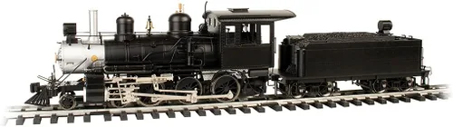 Bachmann Trenes - 4-6-0 Locomotora de vapor con engranajes metálicos - Pintado, sin letras, negro - Escala G grande