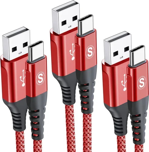 Miniatura 14 de sweguard Cable Cargador USB Tipo C [Paquete de 3, 6.6 pies+3.3 pies+1.5 pies] Cargador iPhone 16 Cable Trenzado de Nylon para iPhone 16 15 Pro Max