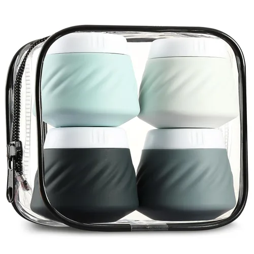 Miniatura 10 de Gemice Recipientes de viaje para artículos de tocador, tarros de crema de silicona, aprobados por la TSA, recipientes de tamaño de viaje con bolsa