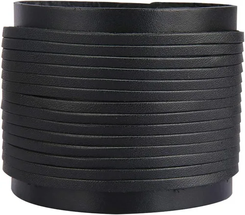 Miniatura 59 de Jeilwiy Pulseras de cuero punk para hombres, pulseras hechas a mano, brazalete ancho, joyería trenzada, color negro y marrón, ajustable, regalos