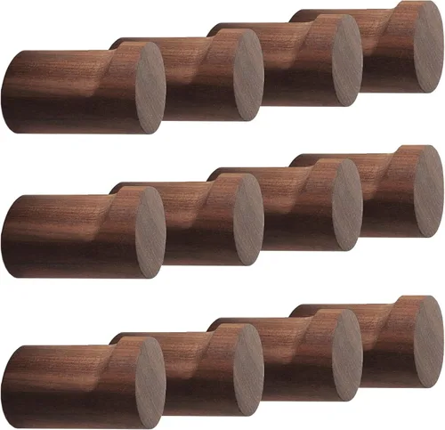 Miniatura 17 de bsdonte Ganchos de Pared de Madera, Paquete de 4 Ganchos Decorativos Blancos Montados en la Pared, Ganchos Modernos para Sombreros de Servicio