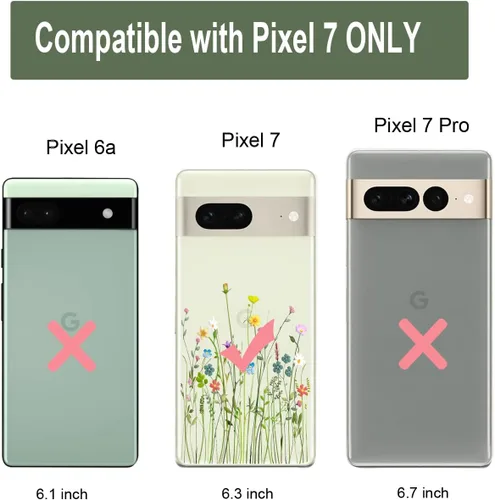 Miniatura 8 de Unov - Funda compatible con Pixel 7, diseño transparente, TPU suave, absorción de impactos, delgada, patrón labrado, cubierta protectora trasera