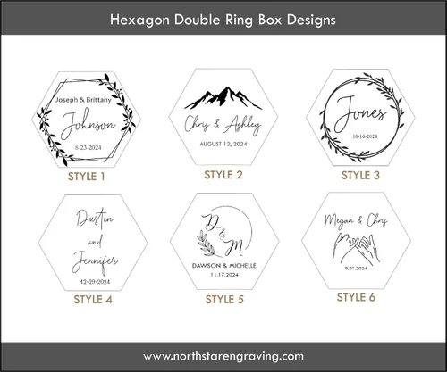 Miniatura 5 de Personalized Wedding Ring Box for wedding Ceremony, Custom Double Ring Holder - By NorthStar Engraving