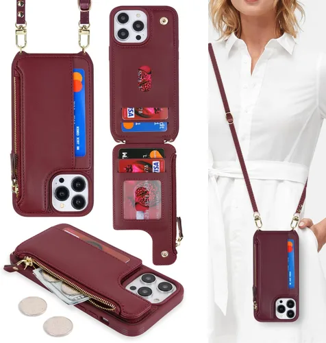 Miniatura 17 de Cavor Funda para iPhone 14 Pro Max con Tarjetero, Funda Cartera para iPhone 14 Pro Max para Mujeres y Hombres, Soporte de Tarjetas de Crédito