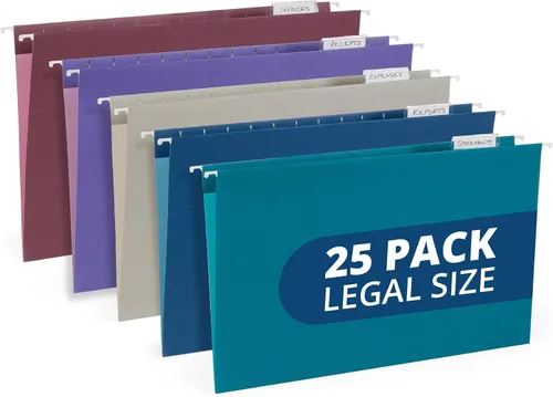 Miniatura 14 de Blue Summit - Carpetas colgantes de tamaño legal, carpetas de tamaño legal de 9.5 x 14.75 pulgadas, 25 archivos colgantes reforzados en varios