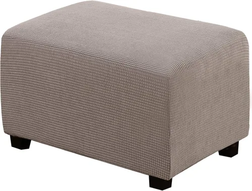 Miniatura 38 de H.VERSAILTEX Funda otomana rectangular de 29 a 34 pies para reposapiés, fundas protectoras para reposapiés, con tela jacquard elástica, gruesa