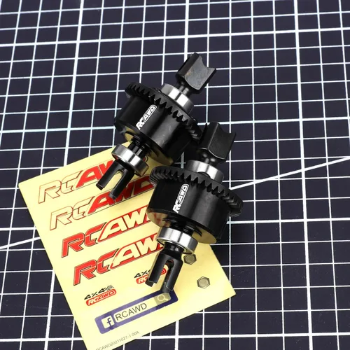Miniatura 7 de RCAWD Juego de 2 piezas de diferenciación trasera delantera, espiral 43T 10k aceite para Arrma 1/7 Fireteam Mojave 1/8 Karton Notorious Outcast Negro