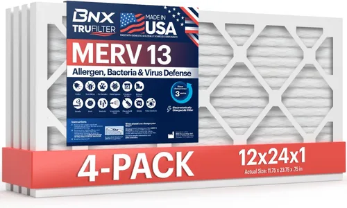 Miniatura 20 de BNX TruFilter - Filtro de aire 10 x 10 x 1 MERV 13, electrostático plisado, para aire acondicionado, HVAC y hornos, para alergias, polen, moho