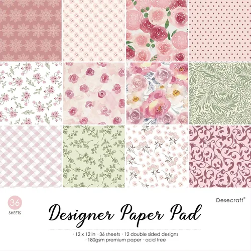 Spring Vintage - Paquete de papel de álbum de recortes de cartulina decorativa de doble cara de 12 x 12 pulgadas - 36 hojas - para hacer tarjetas,
