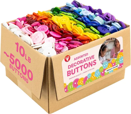 Miniatura 10 de 500 botones surtidos (aproximadamente) para manualidades – Contenedor a granel de 1 libra – Botones pequeños y grandes para coser, camisas, ropa