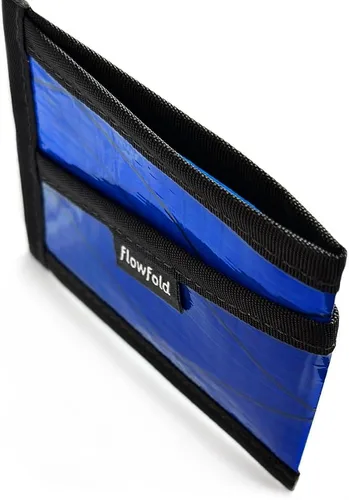 Miniatura 7 de Flowfold Billeteras de tela de vela reciclada, cartera con 3 bolsillos para tarjetas, billetera con bolsillo frontal, cartera delgada para tarjetas