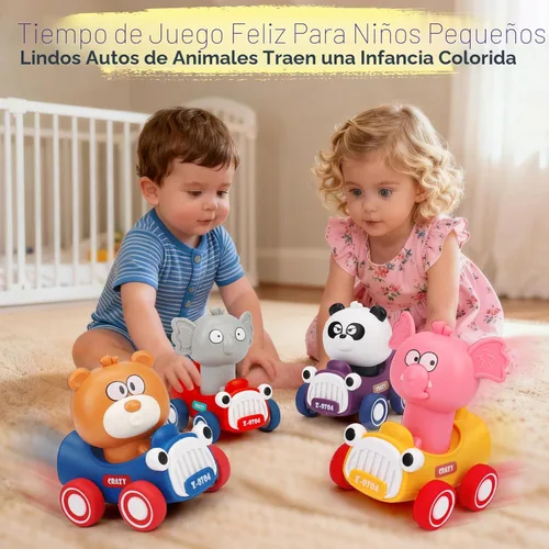 Miniatura 8 de AugToy Autos de Juguete de Presionar y Avanzar para Niños Pequeños 1-3 Empujar y Avanzar Carreras de Animales Autos de Bebé Juguetes Infantiles