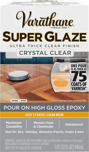 Parks Super Glaze de RustOleum, acabado epoxi super brilloso y duradero, transparente, 241352, 32 onzas líquidas , 241352
