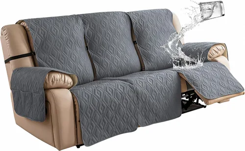 Miniatura 32 de Genina - Funda impermeable para sillón reclinable de dos plazas, funda antideslizante para sofá, funda para sofá reclinable de 2 plazas, funda