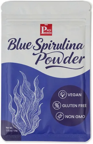 Polvo de espirulina azul (extracto de ficocianina) – 1.06 oz/1.05 onzas, proteína vegana 100% pura de algas, sin olor a pescado, colorante natural