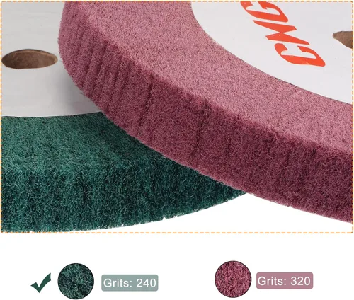Miniatura 4 de uxcell 5.906 in x 0.984 in 240 Grit No Tejido Pulido Bruñido Rueda de Alambre de Nylon Dibujo Abrasivo Flap Rueda para Acero Inoxidable Cobre Verde