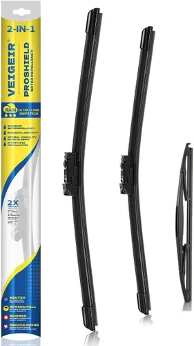 Miniatura 17 de Paquete de 3 plumas limpiaparabrisas delanteros y traseros para automóviles, calidad original de fábrica, 15 pulgadas, 15 pulgadas, 13 pulgadas