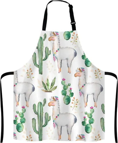 Miniatura 18 de Delantal a cuadros de búfalo blanco y negro para el hogar, cocina, impermeable, para hornear, jardinería, para mujeres y hombres