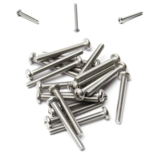 Miniatura 40 de Tornillos de máquina de jalar de perilla M4-0.028x0.197 in M4-0.028x0.197 in Tornillos de cabeza plana métrica Phillips Drive Tornillo de cabeza
