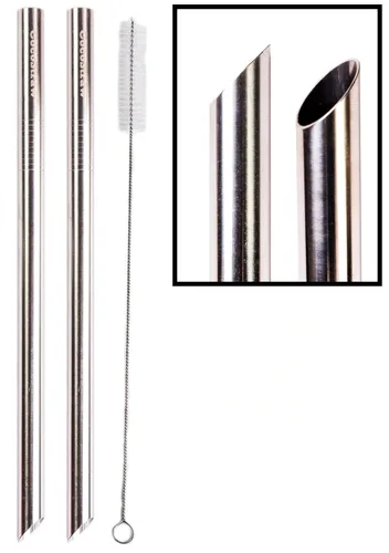 Miniatura 8 de 2 pajitas BOBA de acero inoxidable extra anchas de 1/2 pulgadas x 9.5 pulgadas de largo, té de burbujas de perlas de tapioca grueso - Marca CocoStraw