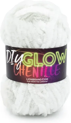 Miniatura 8 de Lion Brand Yarn Chenilla Resplandeciente DIY, Hilo Grueso, Glow Worm, 1 Paquete