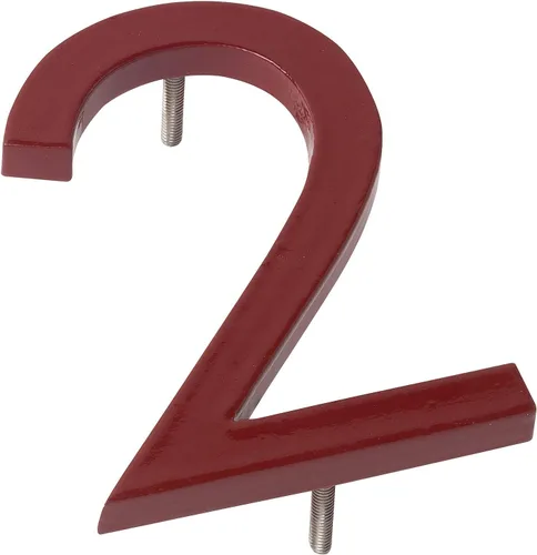 Montague Metal Products MHN-06-F-BR1-2 Números flotantes modernos de aluminio cepillado sólido, 6 pulgadas, ladrillo rojo con recubrimiento en polvo