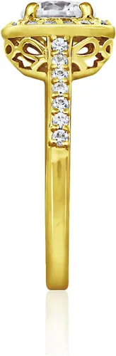 Miniatura 2 de Tienda Essentials Anillo redondo de plata de ley chapada en platino o oro hecho con circonitas Infinite Elements, (anteriormente colección Tienda)