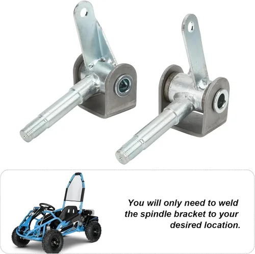 Miniatura 2 de Juego de husillos para Go Kart, 4.5 pulgadas x 5/8 pulgadas, 2 piezas de soporte de husillo de aleación de acero derecho izquierdo para accesorios