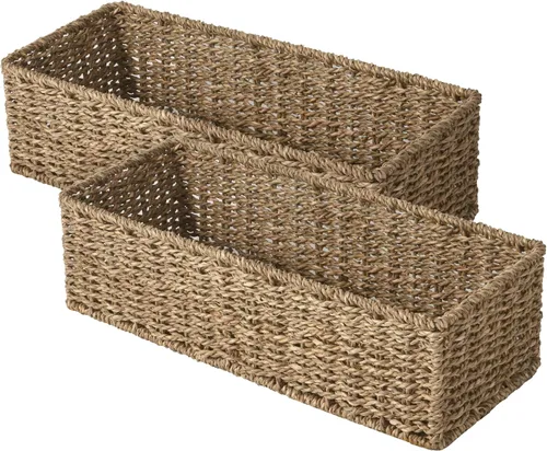 Miniatura 12 de StorageWorks - Cesta para tanque de inodoro para baño, cestas de almacenamiento de jacinto de agua para la parte superior del tanque de inodoro