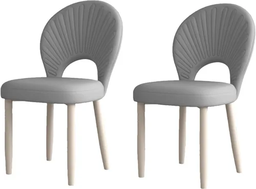 Miniatura 17 de Upholstered Kitchen Chairs Set, Dining Room Chair with Leather Cushion Seat, Lobby Chair with Metal Leg for Kitchen Living Room White