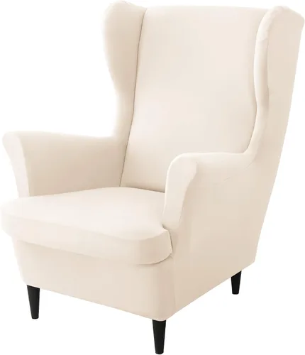 Miniatura 8 de Wingback - Funda elástica para silla, 2 piezas, con respaldo de ala, funda protectora de muebles impresa, suave con parte inferior elástica