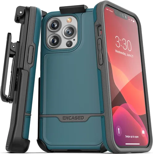 Miniatura 13 de ENCASED Funda para cinturón con clip para iPhone 11 (2019 Rebel Armor) Funda protectora resistente de cuerpo completo con soporte (Negro)