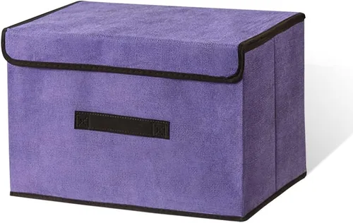 Miniatura 9 de LELE LIFE Caja de almacenamiento plegable con tapa y asa a prueba de polvo, contenedor de almacenamiento plegable organizador de almacenamiento