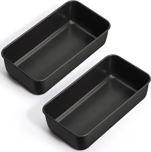 P&P CHEF Juego de moldes para pan, moldes para pan de 9 x 5 pulgadas, moldes de acero inoxidable para pan y pastel de lasaña, saludable y no tóxico,
