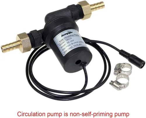 Miniatura 2 de BYT-7A014A Bomba de circulación de agua caliente solar con adaptador de alimentación DC 12 V de baja ruido, cabezal de 3 m, 8 LPM, 2.1 GPM