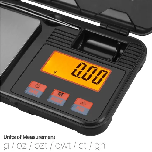 Miniatura 3 de Flexzion Báscula de bolsillo digital de 7.05 oz x 0.00 oz - Mini báscula portátil de alimentos con pantalla LCD, 6 unidades, tara, pinzas