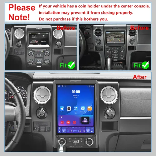 Miniatura 2 de Radio de coche de 10.1 pulgadas para Ford F150 2013 2014, Android 13 estéreo con CarPlay inalámbrico y Android Auto, DSP, BT, WiFi, SWC, MirrorLink