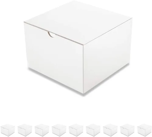 Miniatura 16 de PACKQUEEN Cajas de regalo de Navidad color dorado champán, paquete de 10 unidades de 6 x 6 x 4 pulgadas, cajas de regalo pequeñas con tapas, cajas