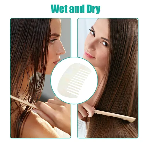 Miniatura 5 de VOCOSTE Peine para el cabello de dientes anchos, peine antiestático de tamaño de bolsillo para cabello grueso, rizado, cuidado del cabello, peine