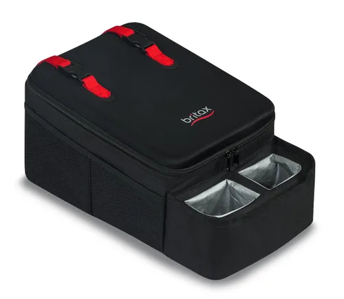 Miniatura 3 de Britax Organizador de asiento de automóvil con portavasos aislados, probado contra choques, 8 bolsillos de malla, separadores centrales extraíbles +