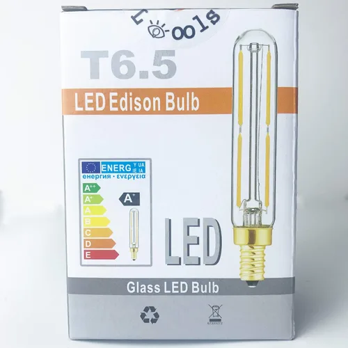Miniatura 7 de Bombilla LED de filamento tubular E17 T6.5, bombillas de tubo LED regulables de 4 W, 500 lm, blanco cálido 2700 K, equivalente a bombilla