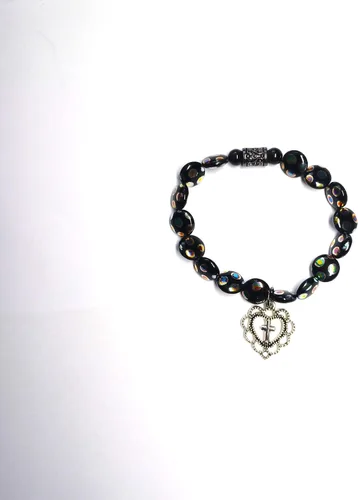 Miniatura 2 de Faith Based Stretchy Beaded Bracelet with Cross Charm