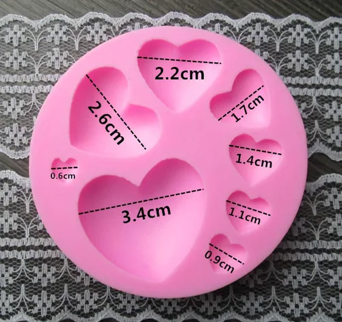 Miniatura 5 de 2 moldes de resina en forma de corazón de diferentes tamaños para decoración de galletas, joyas, pasteles, chocolate, pasteles, gelatina, pudín
